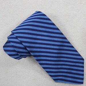Brooks Brothers Makers Necktie Blue Striped Repp Tie 100% Silk Designer USA